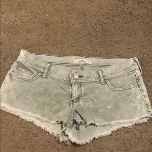 Hollister green and white tye dye look shorts